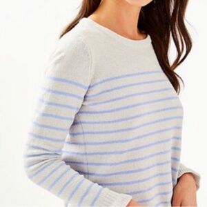 Lilly Pulitzer Cream and Light Blue Striped Sweater
